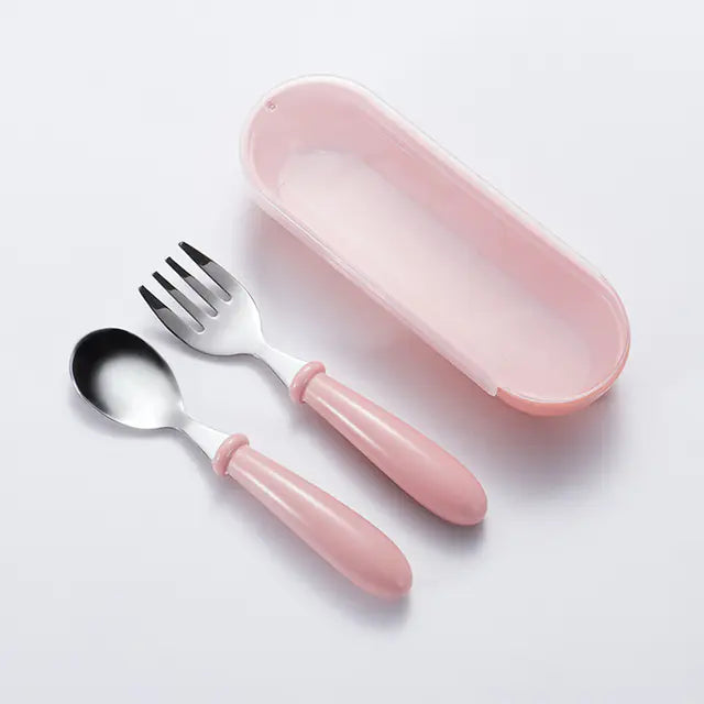Creative Stainless Steel Fork and Spoon Set for Kids