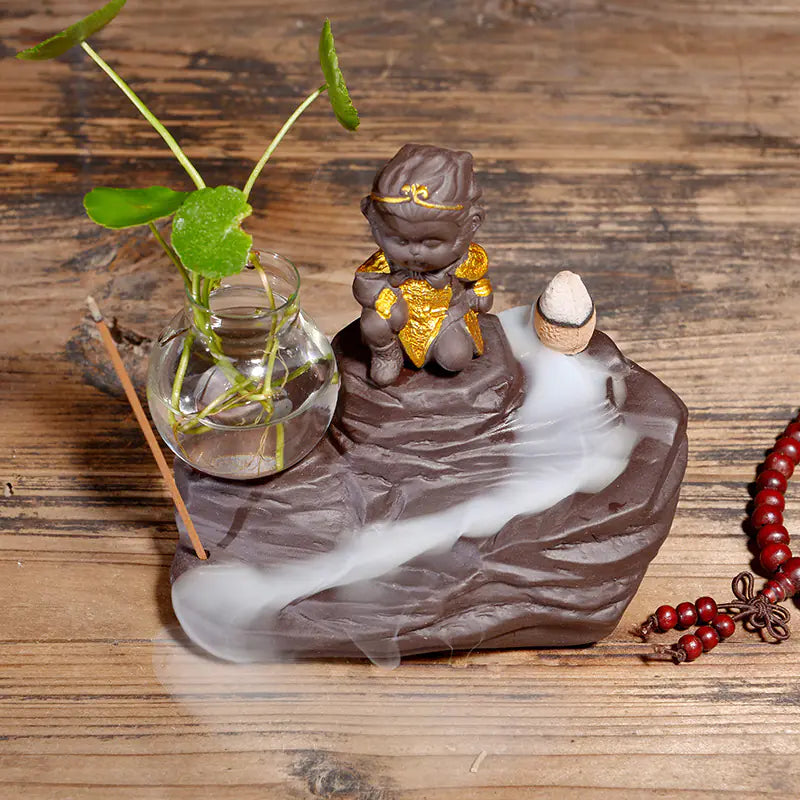 Ceramic Incense Burner with Creative Sun Wukong Design