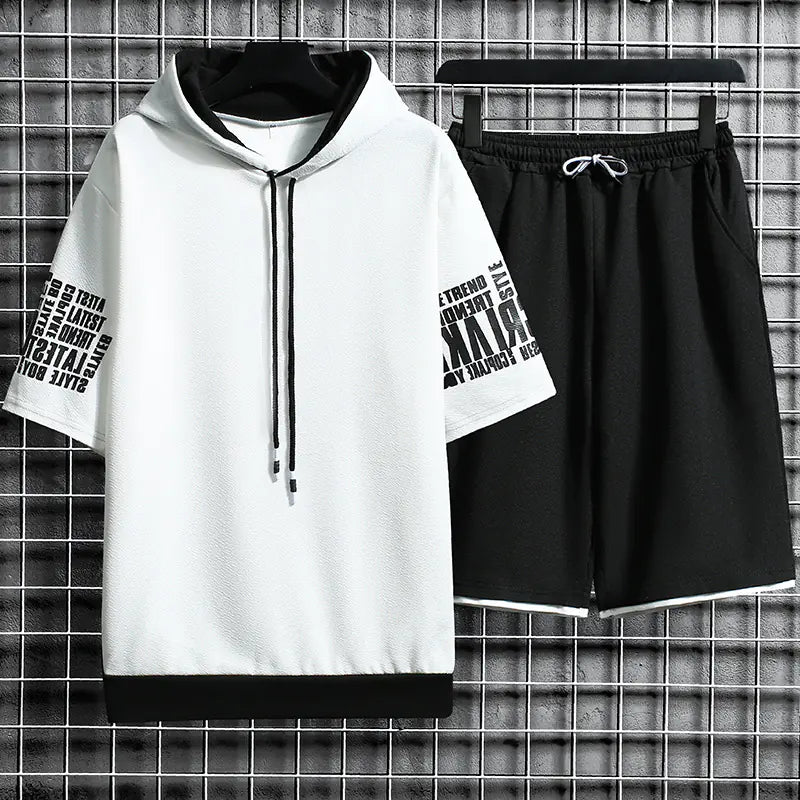 Loose Hooded Short-Sleeve Sweater for Teens
