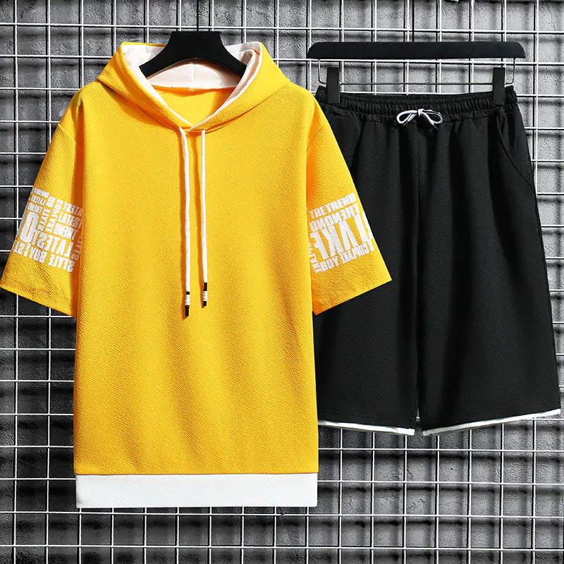 Loose Hooded Short-Sleeve Sweater for Teens