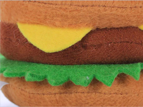 Cute Plush Hamburger Pet Toy
