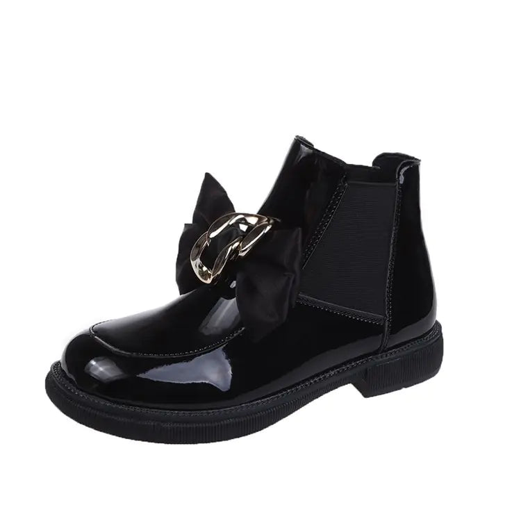 Women's Stretch Stocking Bow Ankle Boots in British Style