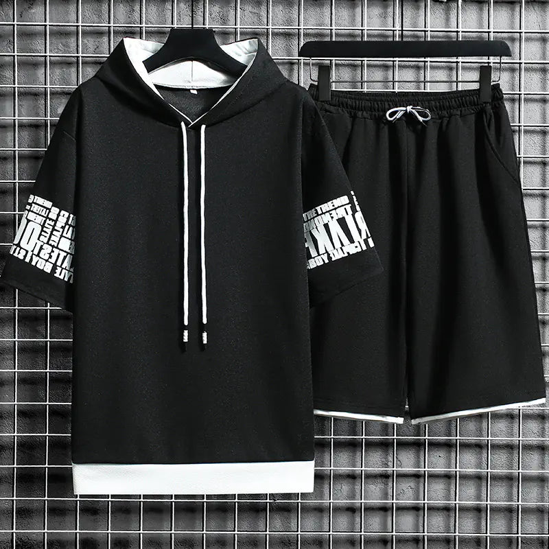 Loose Hooded Short-Sleeve Sweater for Teens