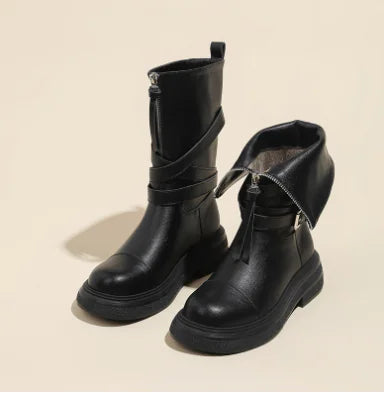 Thick-Heel Non-Slip High-Top Fashion Knight Boots