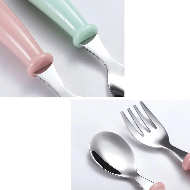 Creative Stainless Steel Fork and Spoon Set for Kids