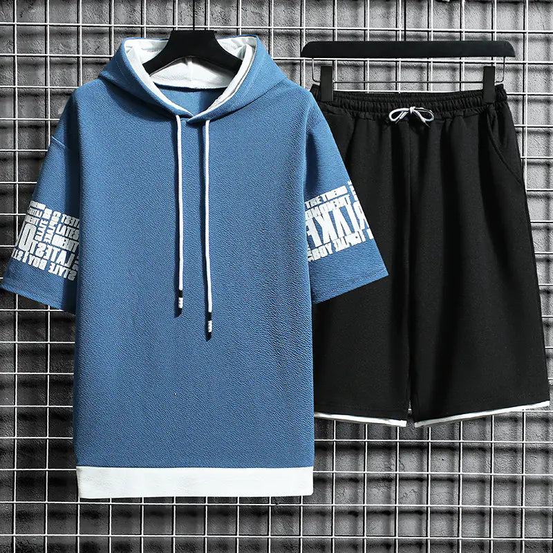 Loose Hooded Short-Sleeve Sweater for Teens