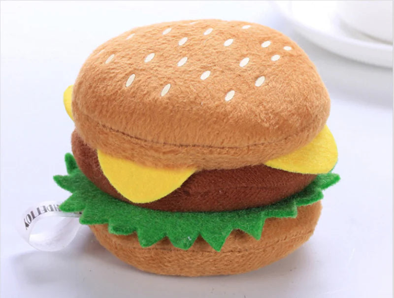 Cute Plush Hamburger Pet Toy