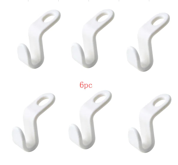 6-Pack Multi-Functional Closet Hooks for Space Saving