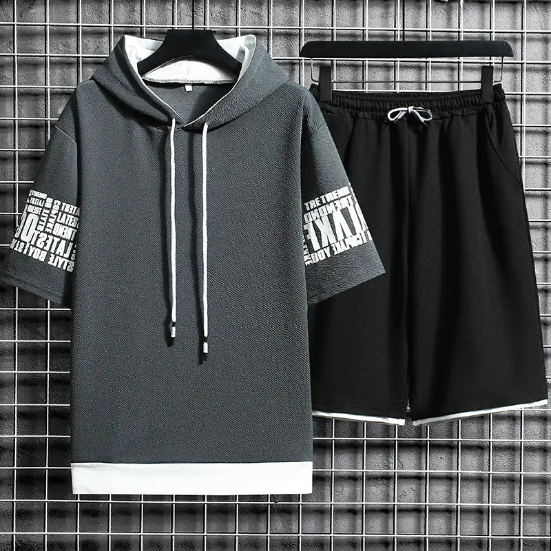 Loose Hooded Short-Sleeve Sweater for Teens