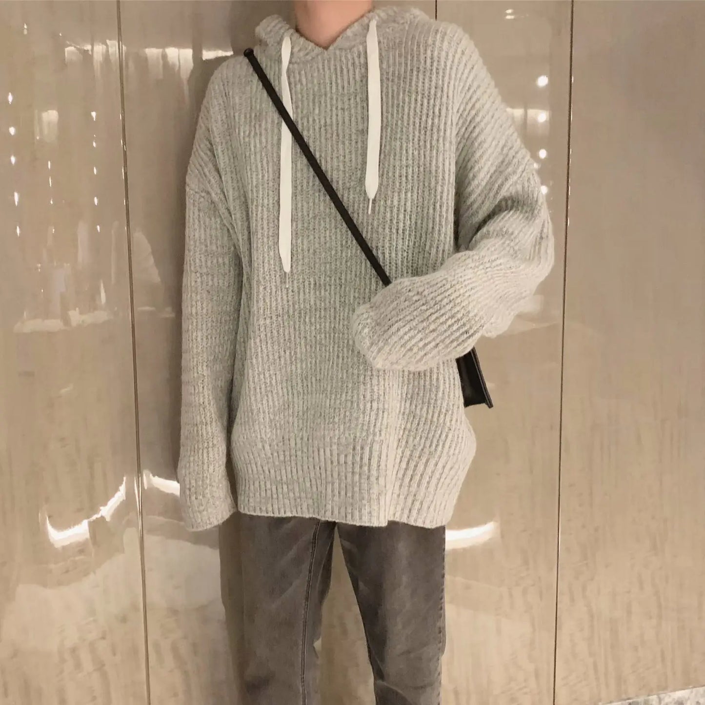 Winter Retro Loose Fit Hooded Sweater for Teens