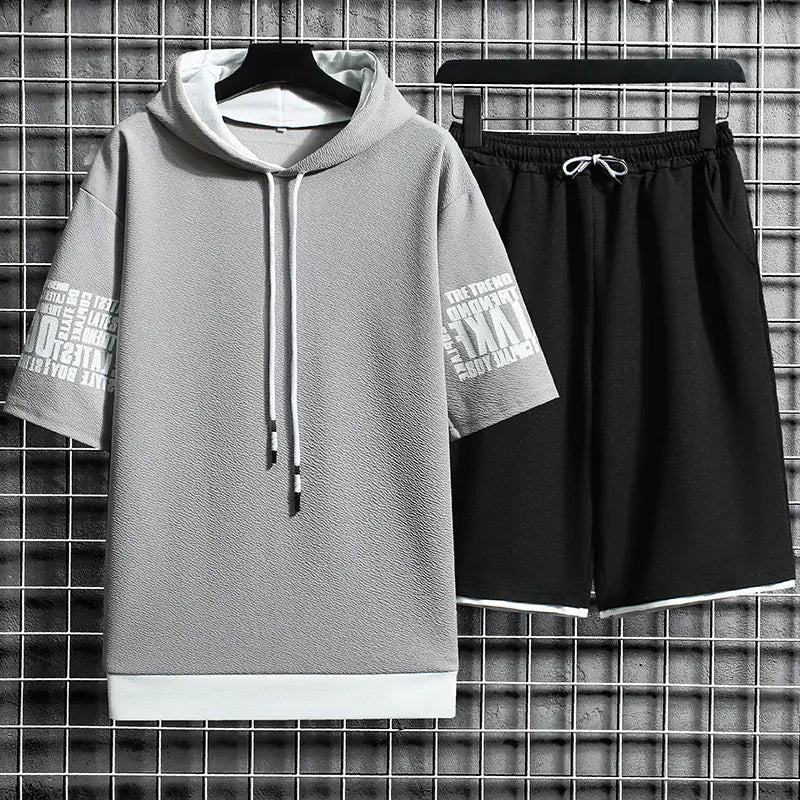 Loose Hooded Short-Sleeve Sweater for Teens