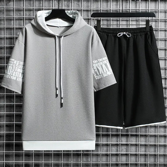 Loose Hooded Short-Sleeve Sweater for Teens