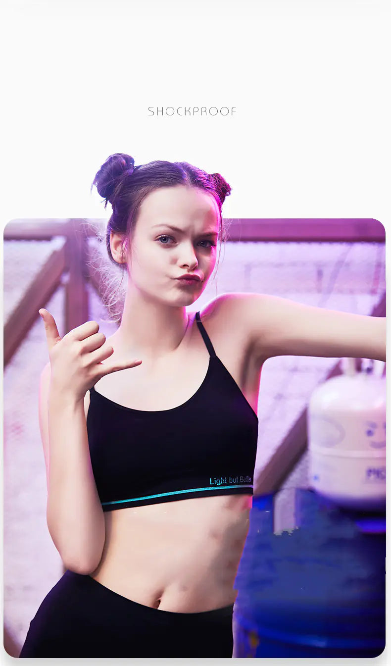 Women's Sports Bra, Shockproof Running Vest for Teens